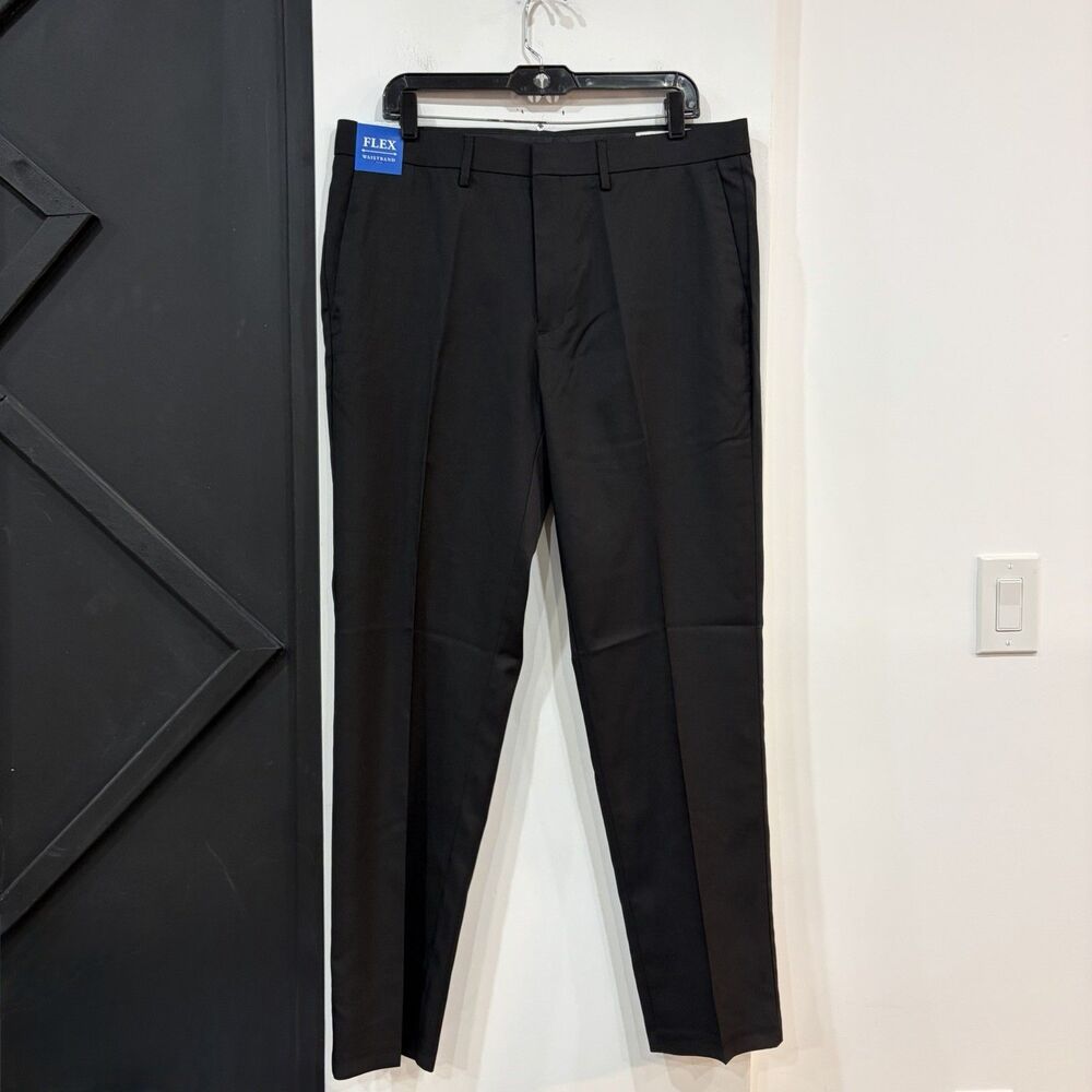 NWT Haggar Black Slim Straight Men’s Dress Pants 36 x 32 Formal